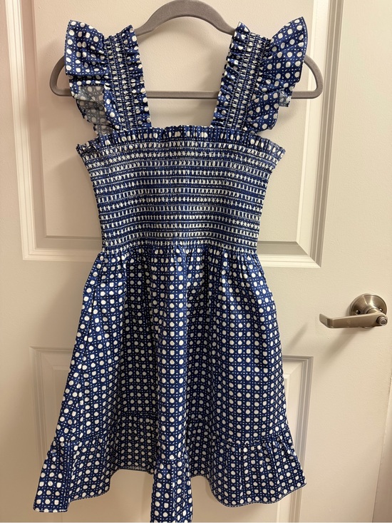 Hill House Dresses & Skirts - Hill House Navy Blue and White Smocked Flutter-Sleeve Sundress